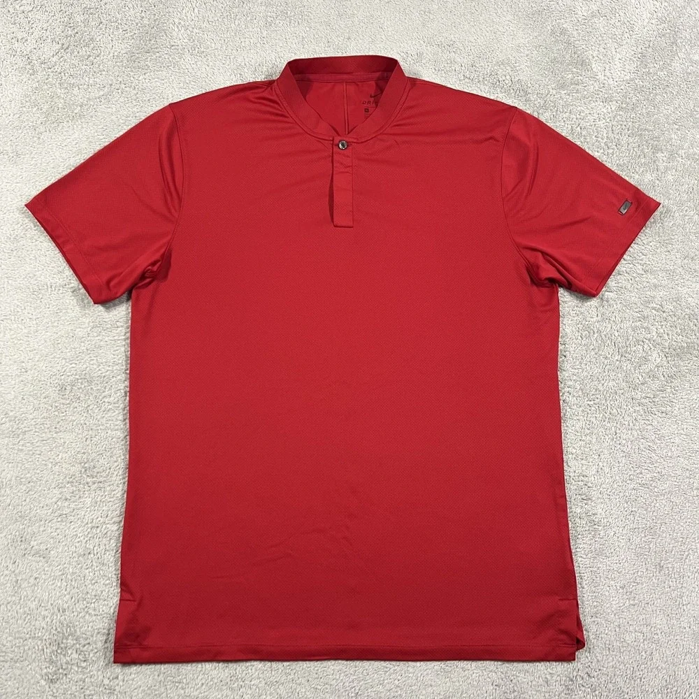 Nike Tiger Woods Polo Shirt Mens Medium Sunday Red Blade Collar Golf BV9219